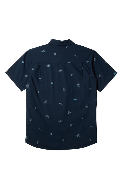 Shop Quiksilver Kids' Apero Classic Short Sleeve Woven Shirt In Dark Navy