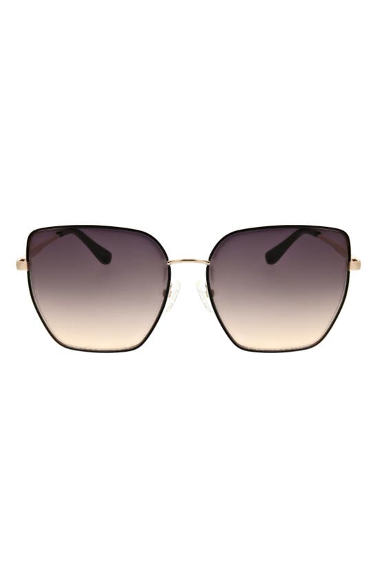 Oscar De La Renta Oversize Sunglasses In Gold/black