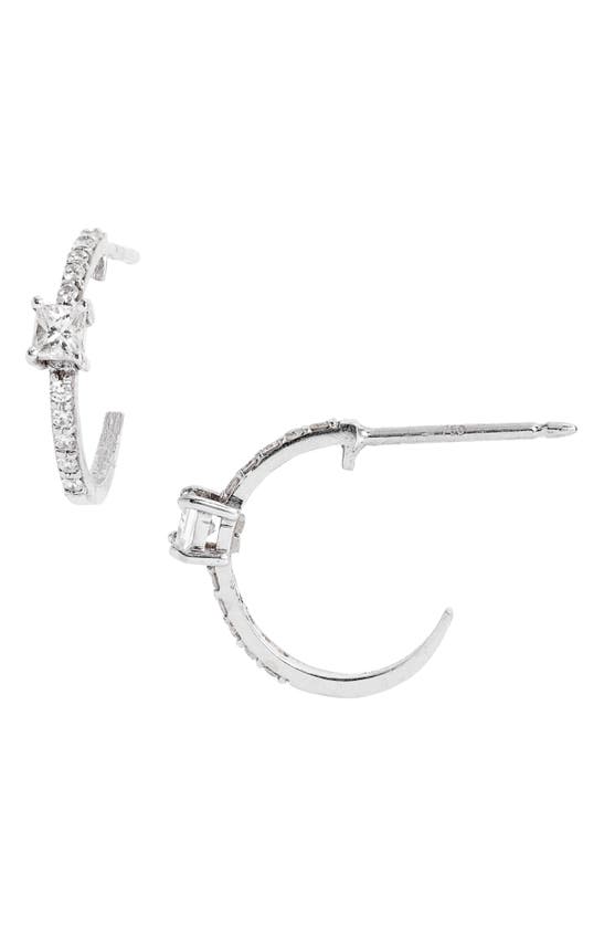 Mindi Mond Fancy Diamond Huggie Hoop Earrings In 18k Wg