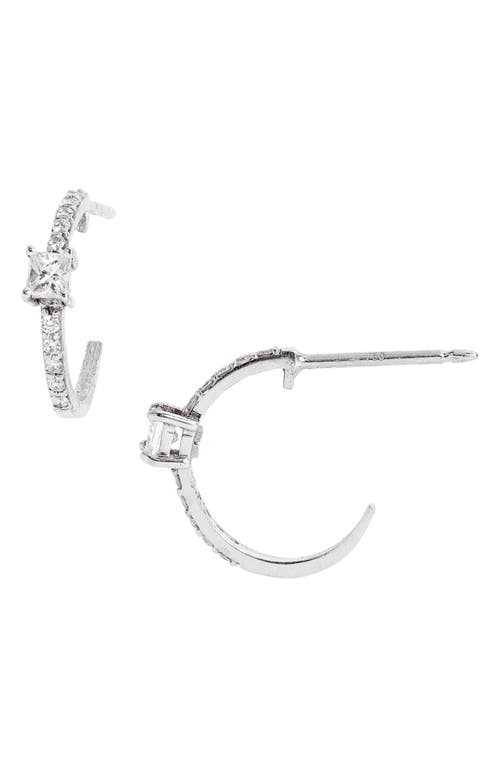 Fancy Diamond Huggie Hoop Earrings in 18K Wg