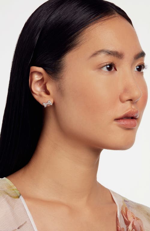 Ted Baker London Barseta Pavé Crystal Bow Stud Earrings In Silver Tone/clear Crystal