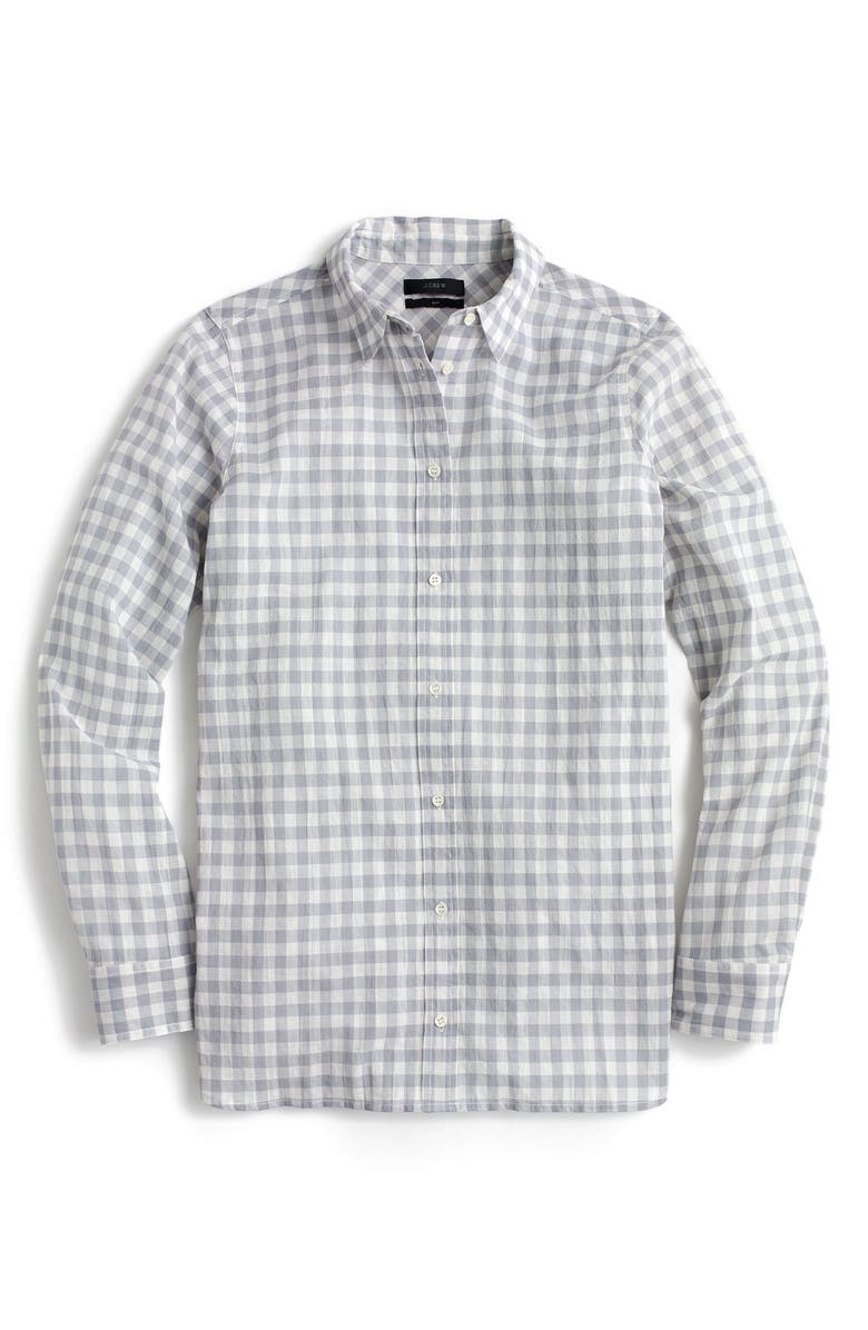 J.Crew Crinkle Gingham Boy Shirt (Regular & Petite) | Nordstrom