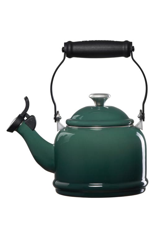 Le Creuset 1.25 Quart Enamel On Steel Demi Tea Kettle In Artichaut/silver