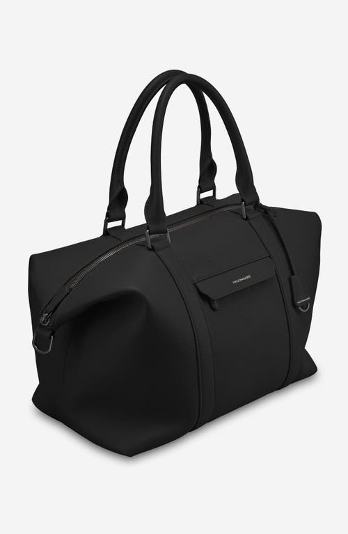 Maison De Sabre Maison De Sabré Large Leather Weekender Bag In Black Caviar