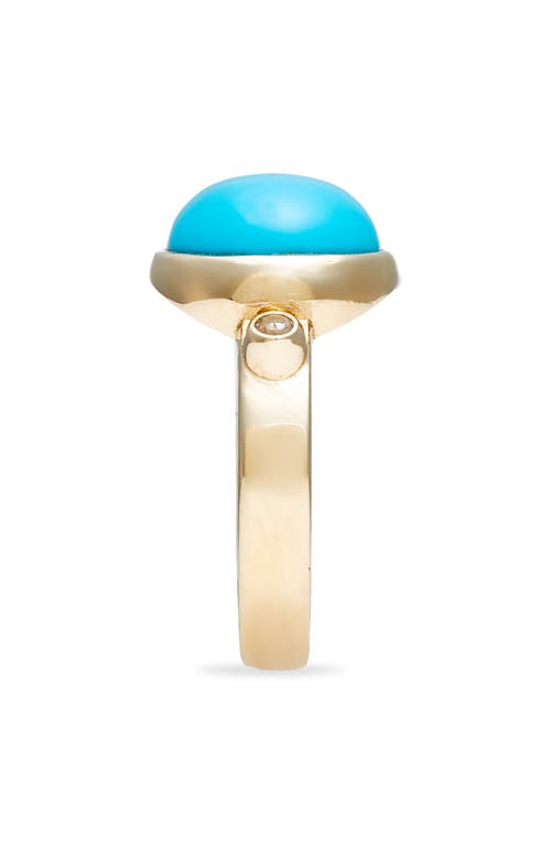Anzie Women's Classique 14k Yellow Gold, Sleeping Beauty Turquoise & 0.06 Tcw Diamond Cocktail Ring In Turquoise/aqua