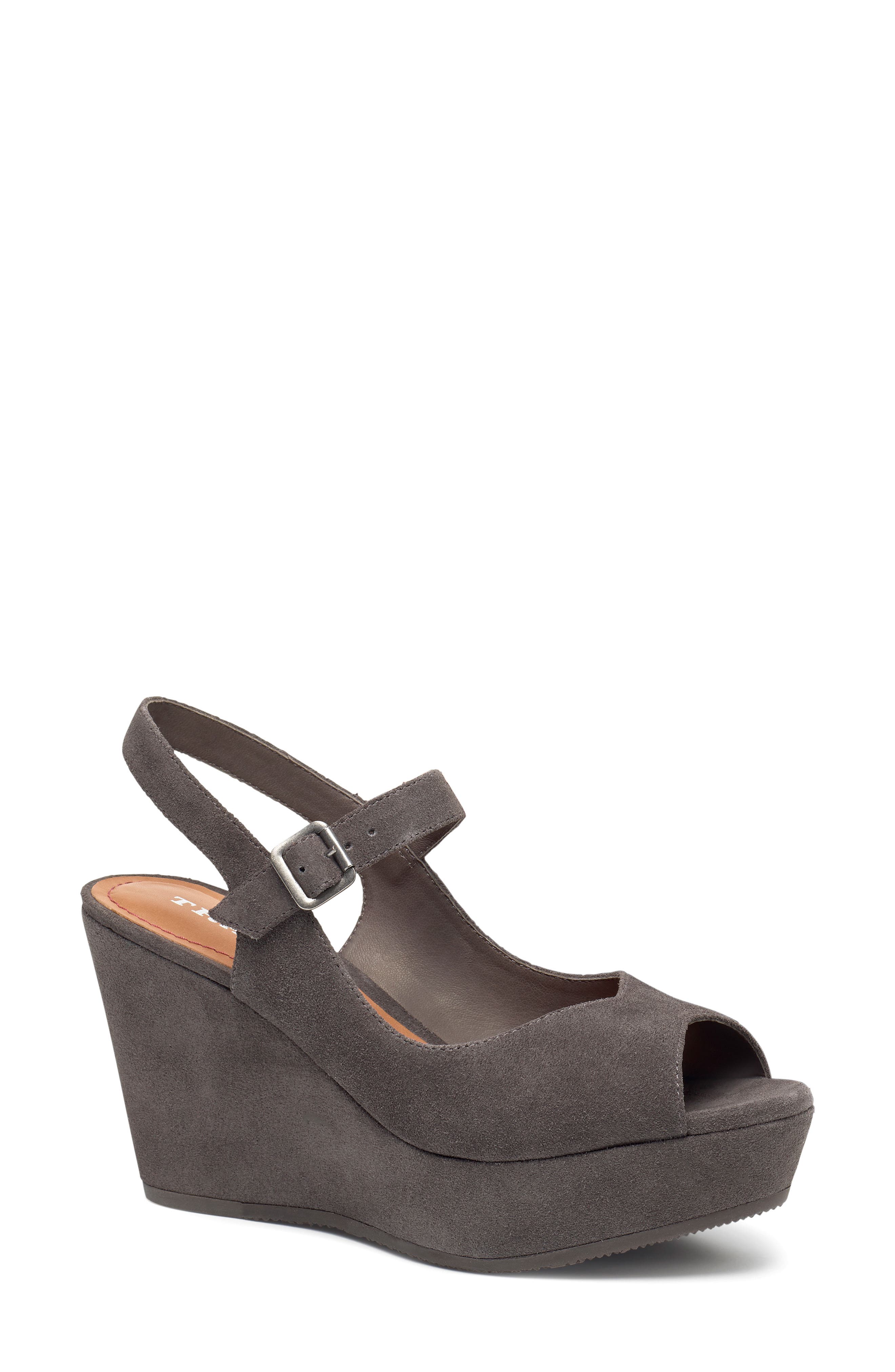 Trask Tessa Platform Wedge, Grey