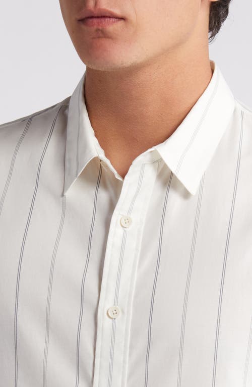 VINCE VINCE SOFT STRIPE SHORT SLEEVE BUTTON-UP SHIRT