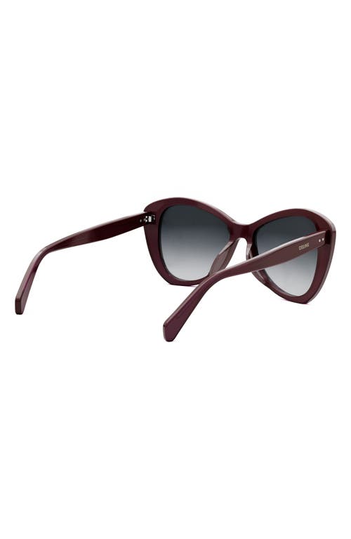 Shop Celine Butterfly 55mm Sunglasses In Shiny Bordeaux/smoke