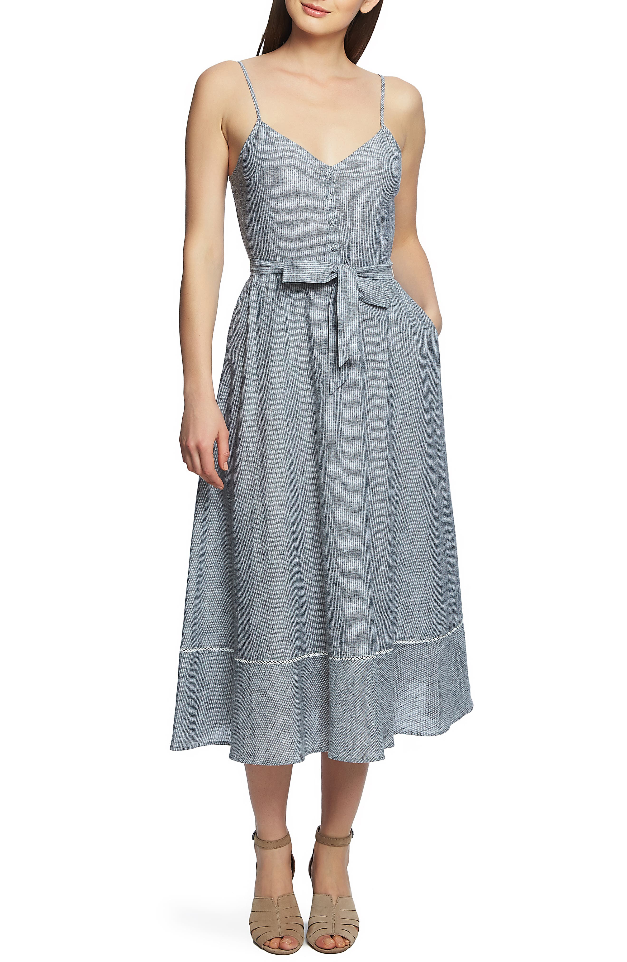 1.state Boardwalk Stripe Fit & Flare Dress