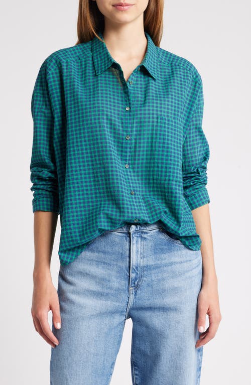 Xirena Xírena Jordy Gingham Button-up Shirt In Pine Sky