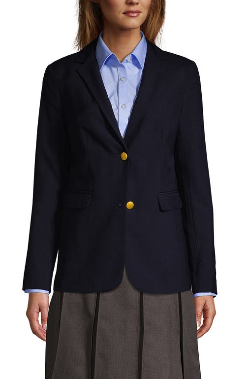 Shop Lands' End School Uniform  Hopsack Blazer In Deep Navy