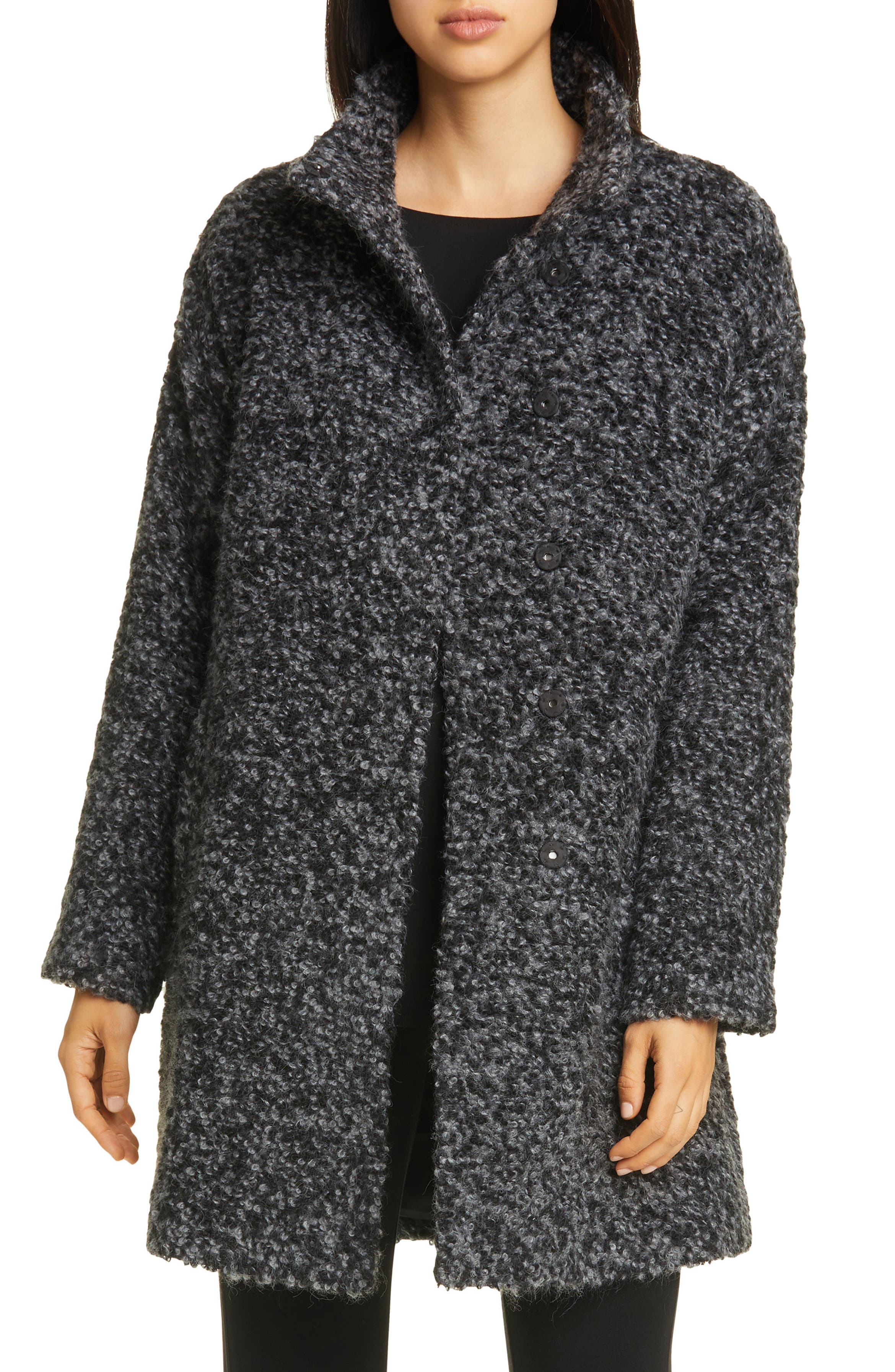 Eileen Fisher High Collar Alpaca & Wool Blend Coat | Nordstrom