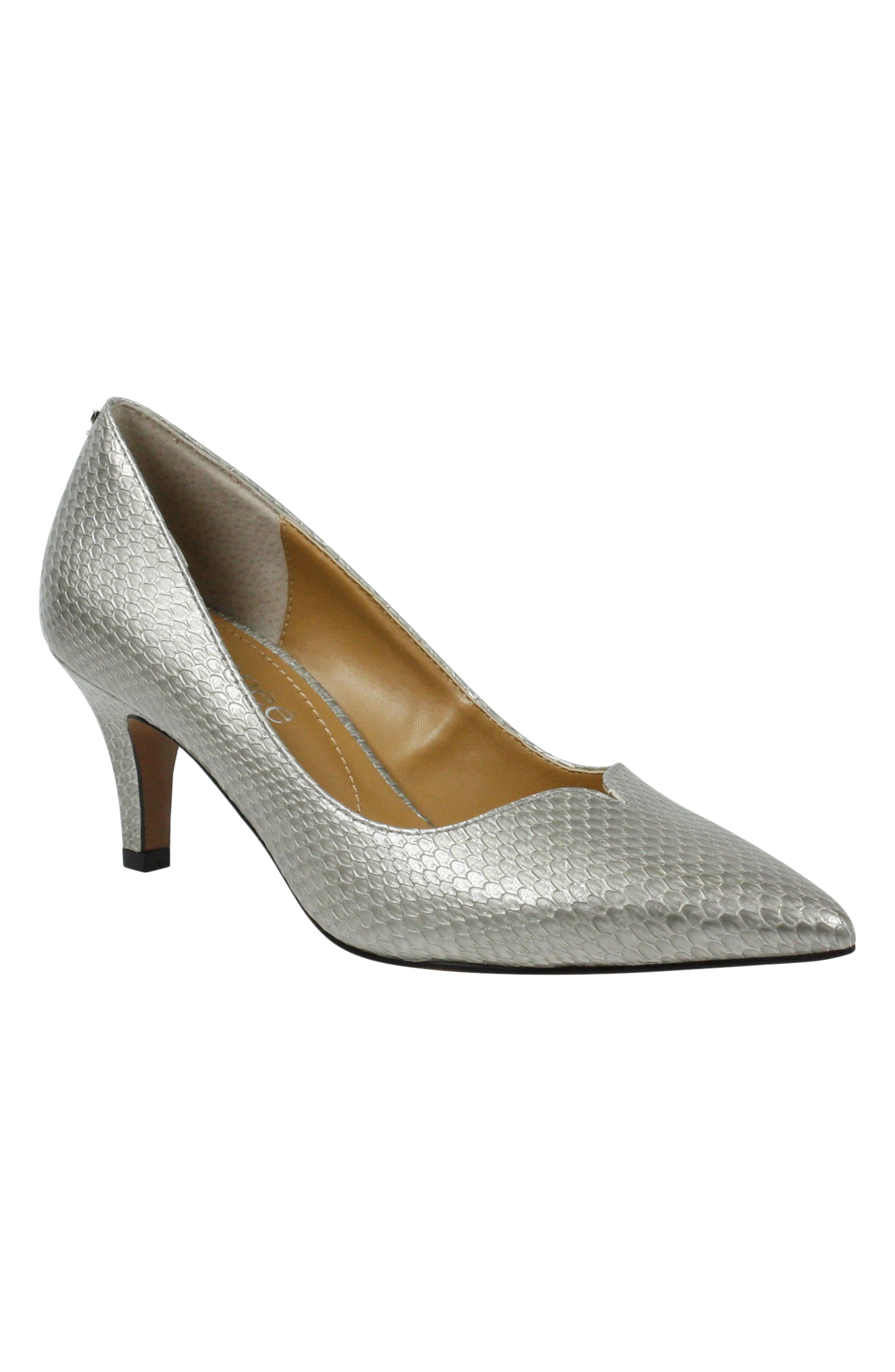 wide silver pumps
