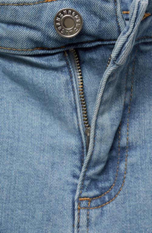 Mango Jeans Slim Capri Decorative Stitching Light Blue In Light Blue