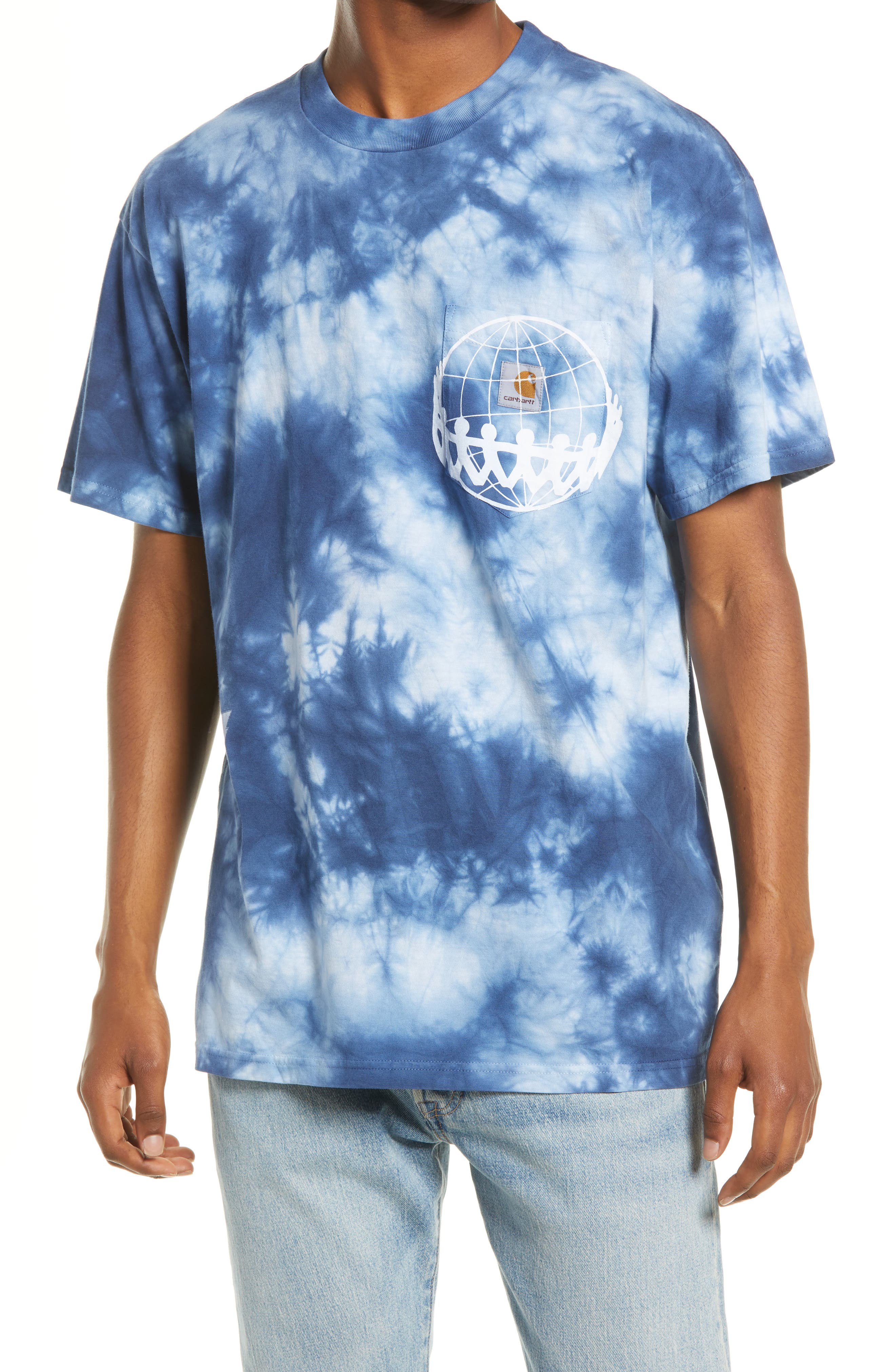 Carhartt Work In Progress Men's Tie Dye Joint Pocket Graphic Tee