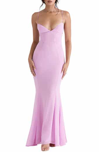 HOUSE OF CB Seren Blush Lace-Up Back Gown