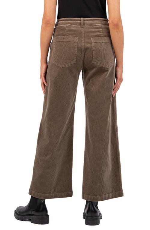 Shop Kut From The Kloth Meg High Waist Ankle Wide Leg Corduroy Pants In Olive