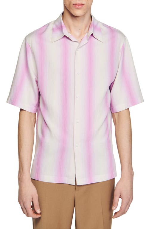 sandro Mc Rayee Short Sleeve Button-Up Shirt Pink at Nordstrom,