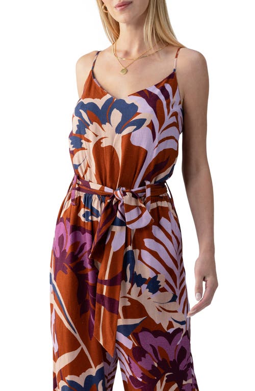 Shop Sanctuary All Day Palm Print Belted Jumpsuit In South Palm