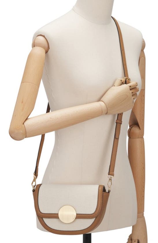 Oryany Lottie Saddle Canvas Crossbody Bag In Sand Brown