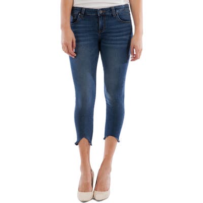 Kut From The Kloth Connie Shark Bite Hem Crop Skinny Jeans, Blue