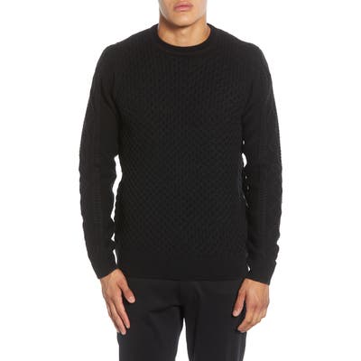 Karl Lagerfield Paris Textured Side Zip Pullover Sweater, Black