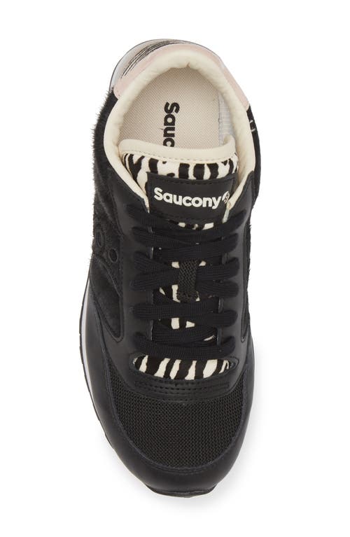 Shop Saucony Jazz Triple Genuine Calf Hair Sneaker In Black/zebra