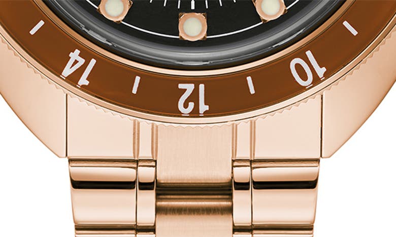 Shop Bulova Oceanographer Gmt Automatic Bracelet Watch, 41mm In Rose Goldone