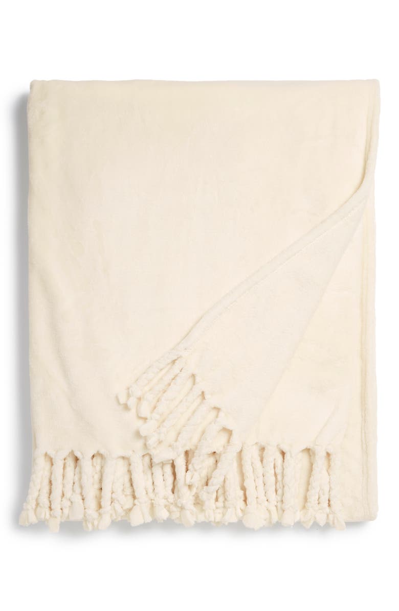 NORDSTROM AT HOME Kennebunk Bliss Plush Throw, Main, color, VANILLA