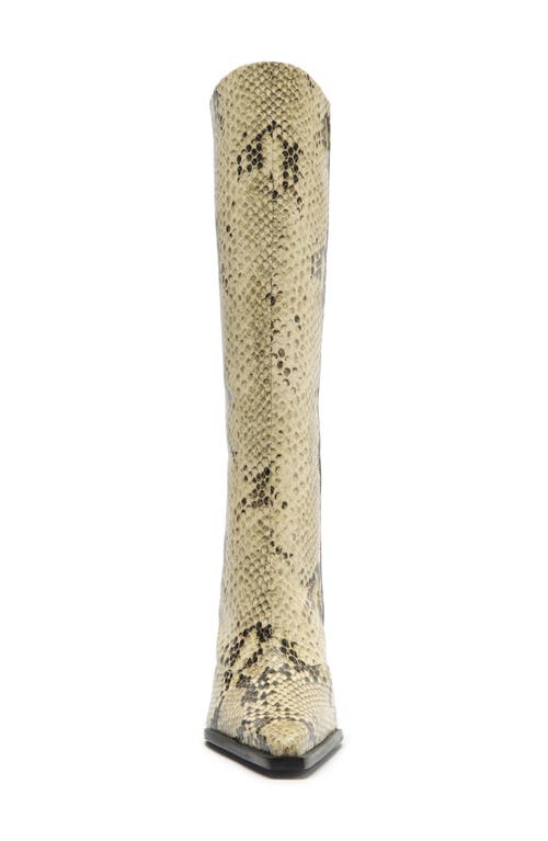 Shop Schutz Raffaela Up Block Pointed Toe Knee High Boot In Animal Print