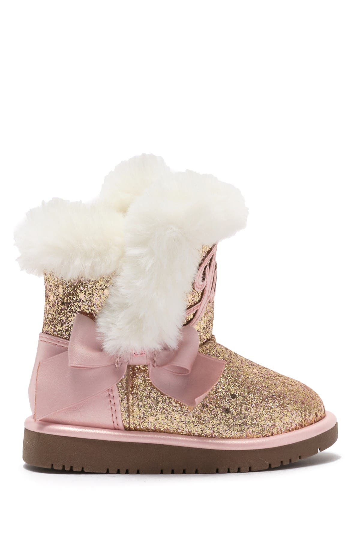 Juicy Couture Faux Fur Trimmed Glitter Boot Nordstrom Rack