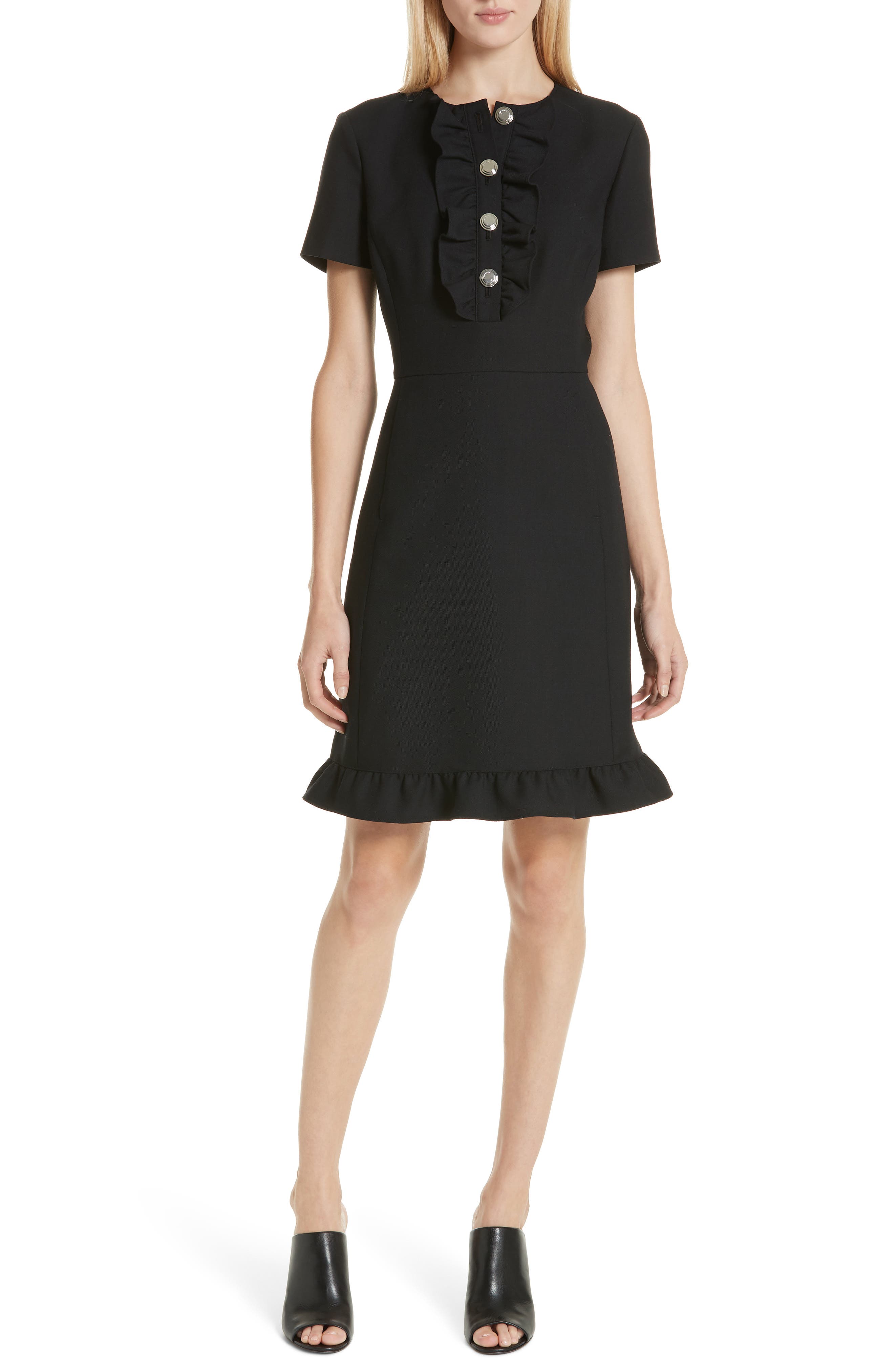 tory burch black ruffle dress