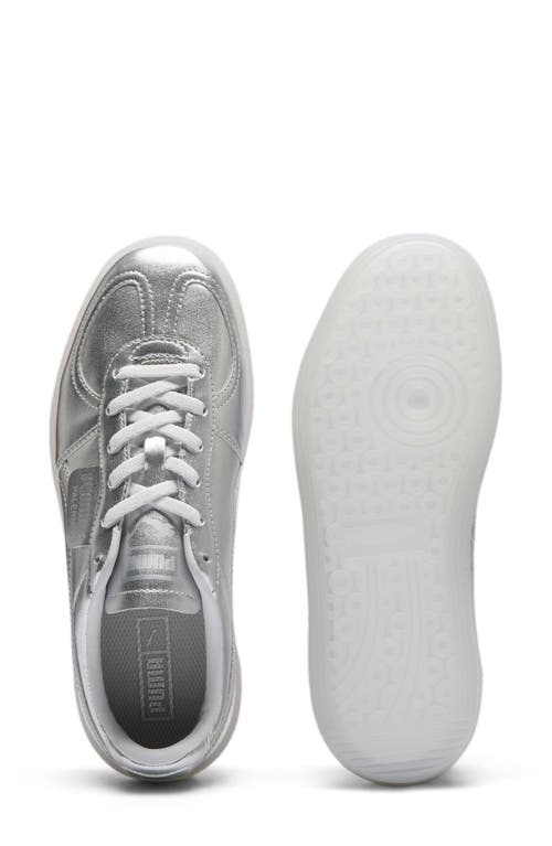 Shop Puma Palermo Chrome Sneaker In  Silvereather Gray