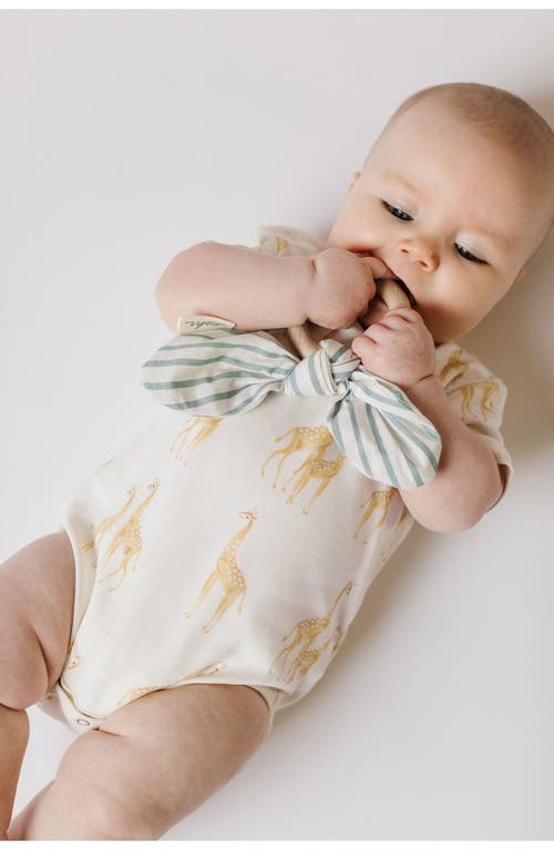 Shop Pehr Follow Me Organic Cotton Bodysuit In Ivory/marigold