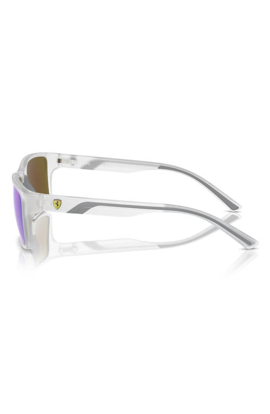 Shop Scuderia Ferrari 59mm Mirrored Rectangular Sunglasses In Grey