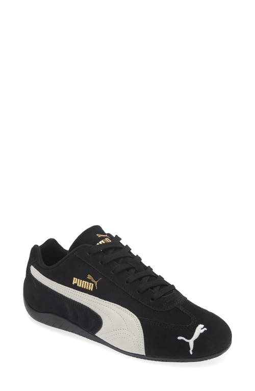 Puma 'speedcat' Black Sneakers With Logo Print On The Side And Logo Lettering On The Side In Black- White