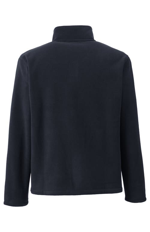 Lands' End Full-zip Mid-weight Fleece Jacket In Dark Charcoal
