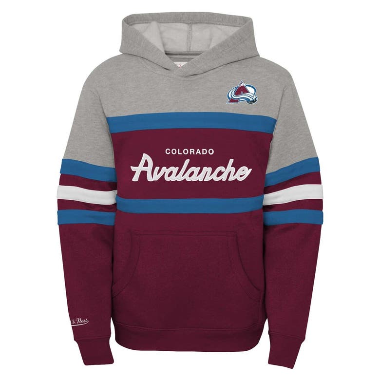 Shop Mitchell & Ness Youth Burgundy Colorado Avalanche Head Coach Pullover Hoodie