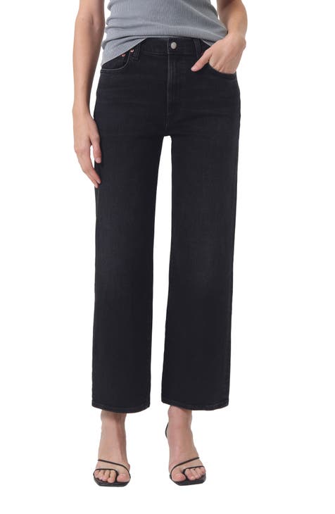 Lee Women's Drawstring Midrise Wide Leg Pant, Black, Large at  Women's  Clothing store