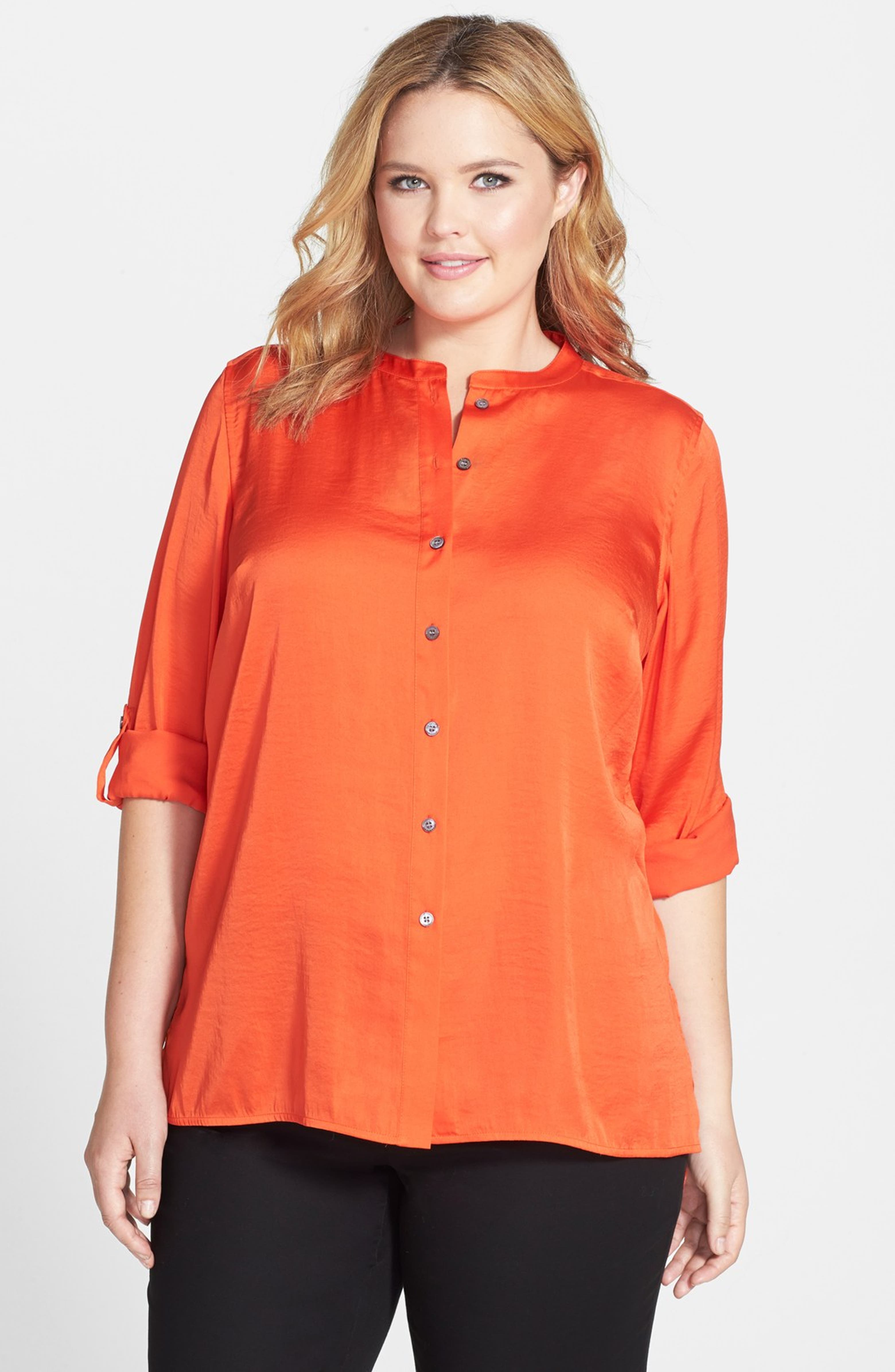 Vince Camuto Roll Sleeve Tunic Shirt (Plus Size) | Nordstrom