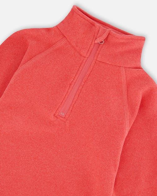 Shop Deux Par Deux Girl's Two Piece Thermal Underwear Set Coral In Spiced Coral