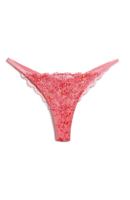 Shop Etam Fraicheur Tanga In Candy-pink