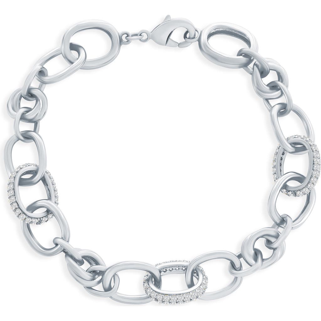 Simona Pavé Cubic Zirconia Oval Link Bracelet In Gold