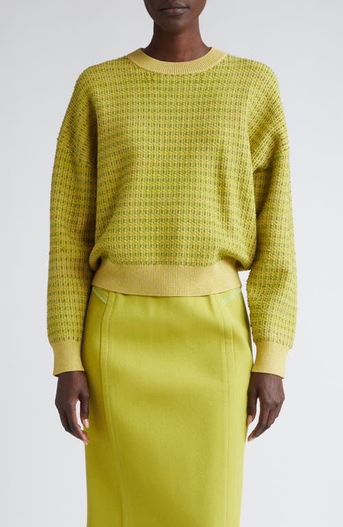 St. John Collection Bicolor Textured Sweater Yellow/green/chartreuse Multi at Nordstrom,