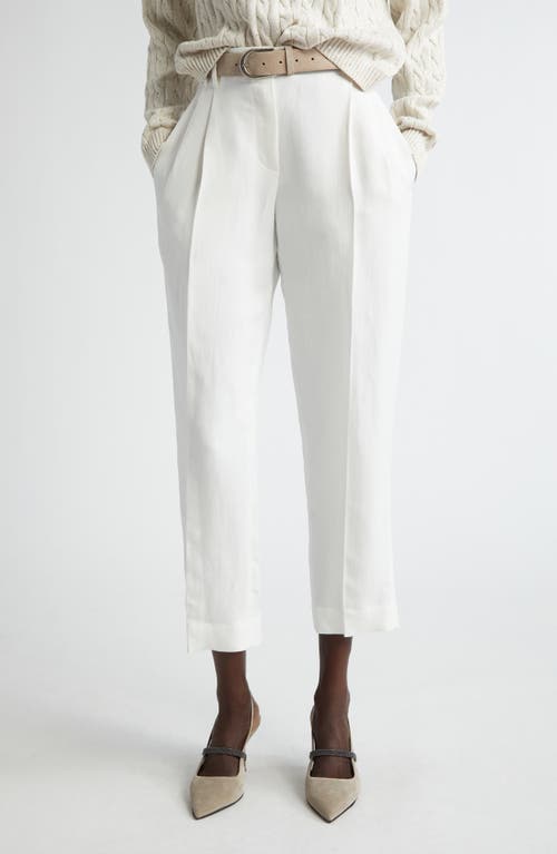 Brunello Cucinelli Relaxed Viscose & Linen Twill Pants Natural at Nordstrom, Us