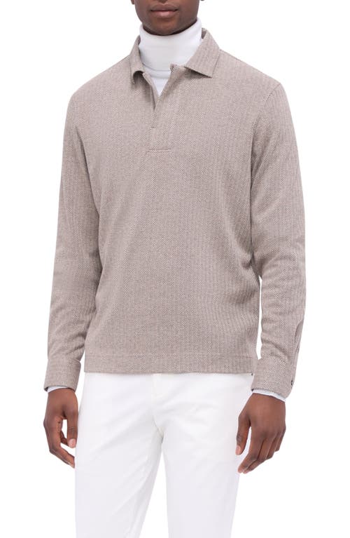 BUGATCHI BUGATCHI LONG SLEEVE COTTON BLEND POLO 