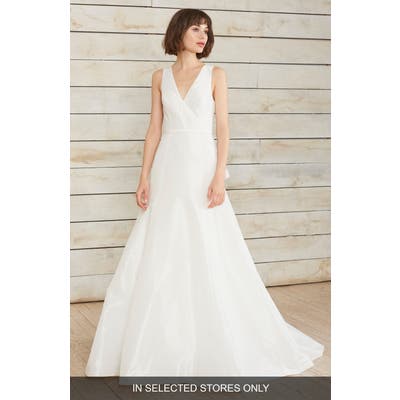 Nouvelle Amsale Dillon Illusion Back Fit & Flare Gown, Size IN STORE ONLY - White