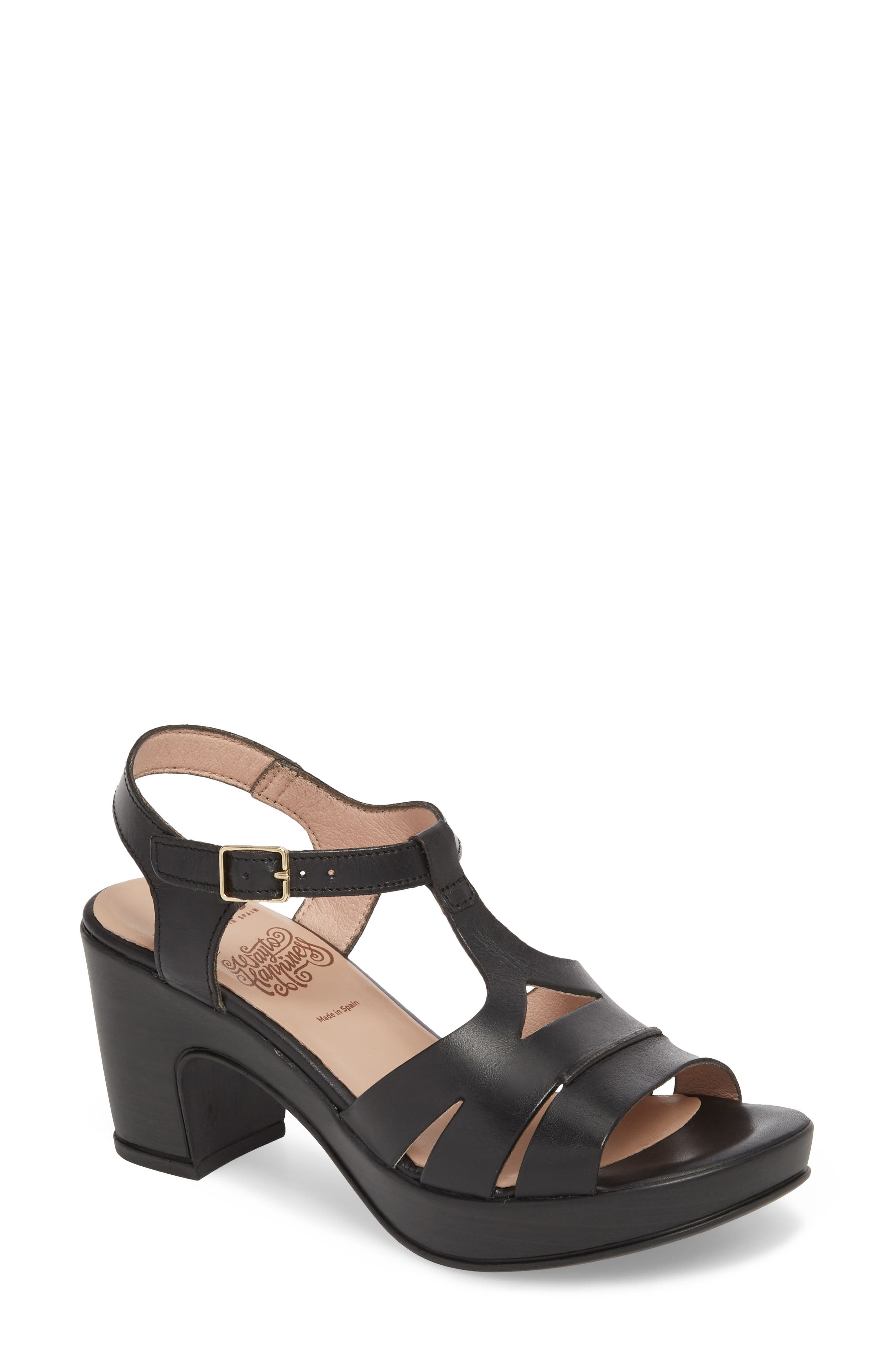 wonders block heel sandal