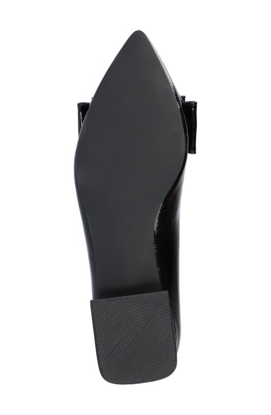 Journee Collection Ophelia Bow Pointed Toe Flat In Patent/ Black