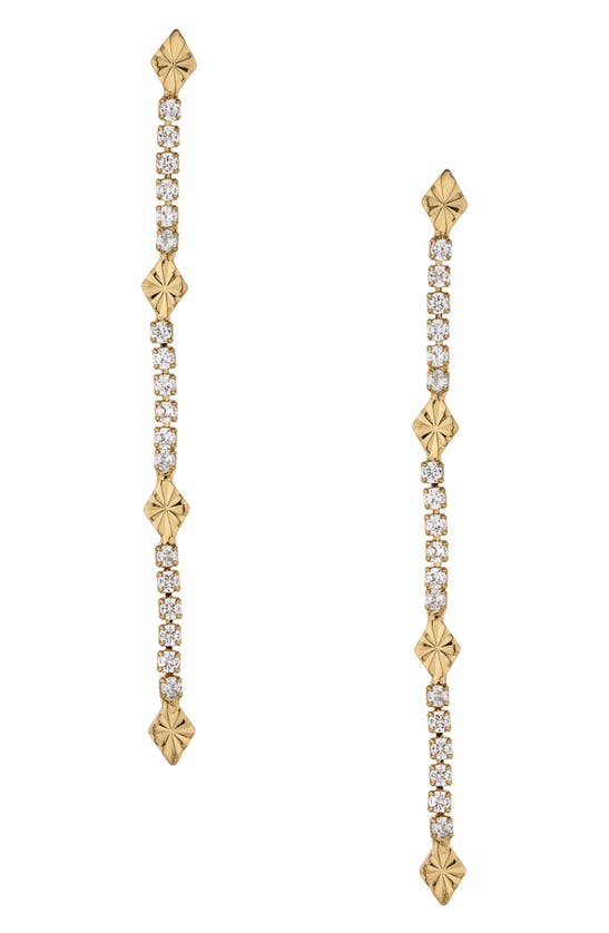 Shop Ettika Crystal Linear Drop Earrings In Gold